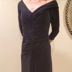 Melinda Eng Black Rayon  Evening Gown